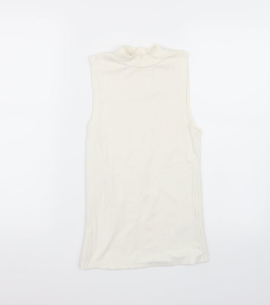 Womens UK Size 6 Newlook White Basic T-Shirt