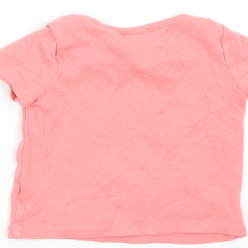 Disney Baby Girls Pink Basic T-Shirt Size 6-9 Months