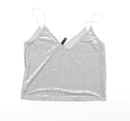 Divided Womens Grey Basic T-Shirt Size 8