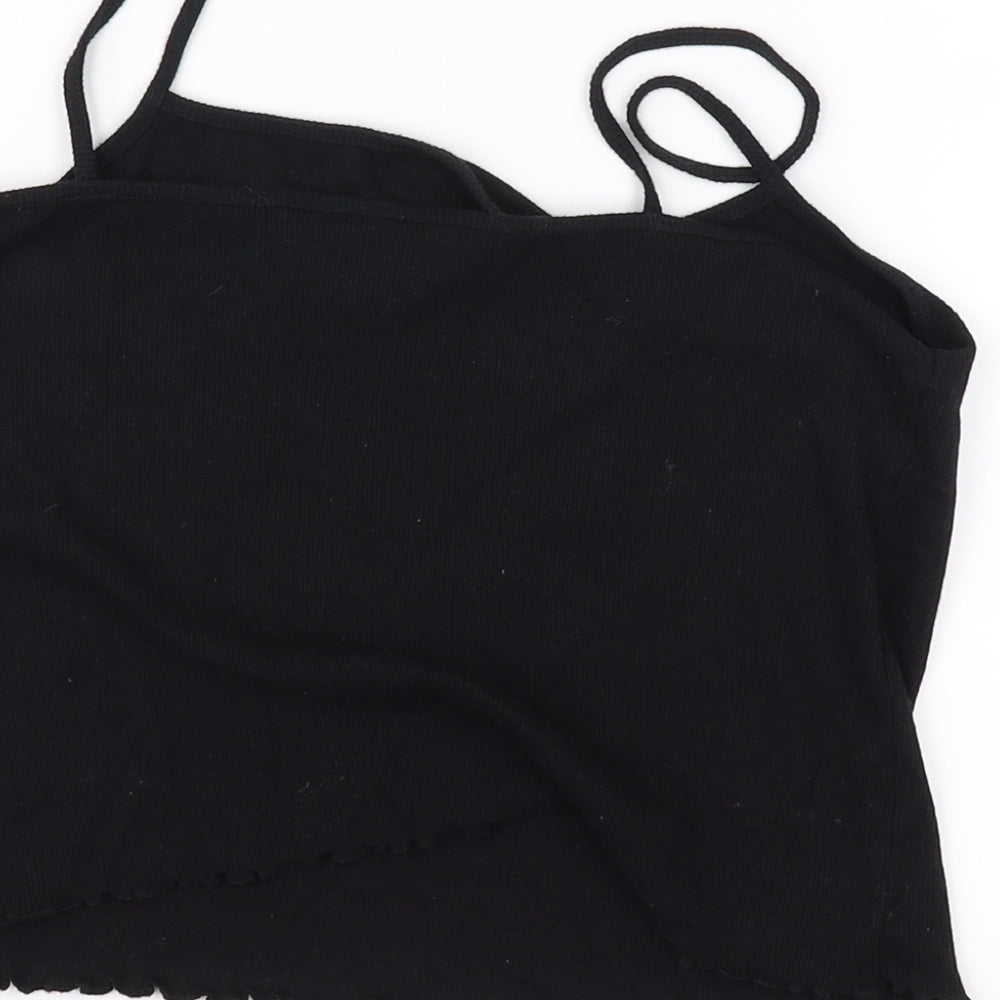 Womens UK Size L Divided Black Basic T-Shirt
