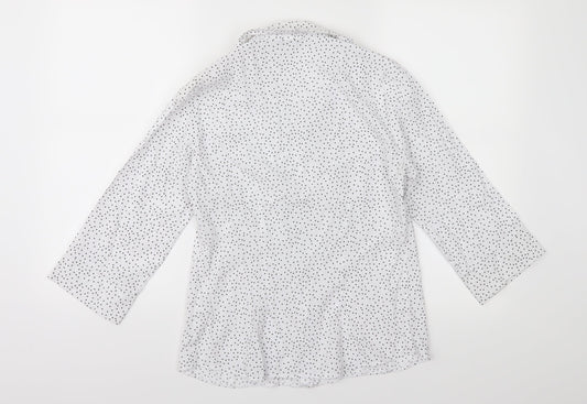 Womens UK Size 10 BHS White Basic Button-Up