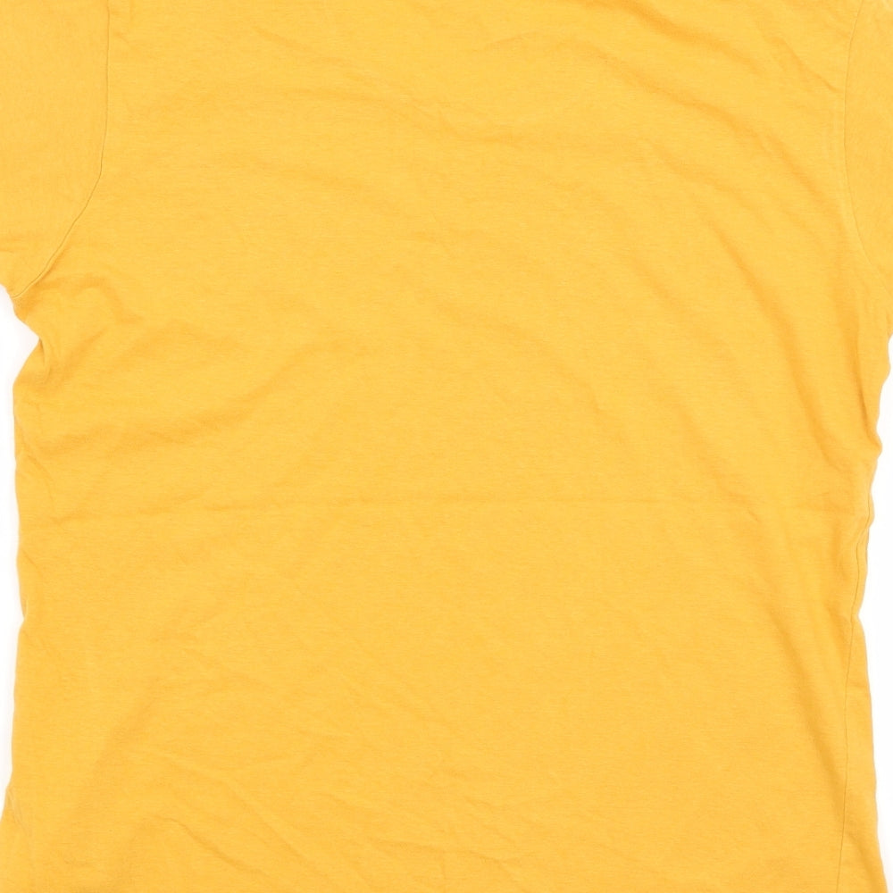 Womens UK Size XS Preworn Yellow Basic T-Shirt