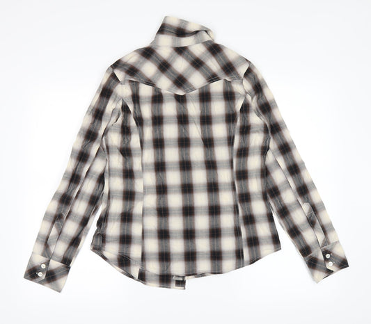 Tracy M Mens Brown Button-Up Size M