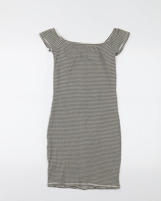 River Island Womens Beige Striped Bodycon Size 6
