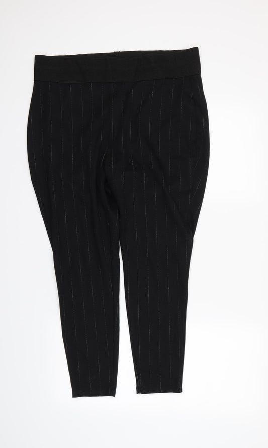 Womens UK Size 18 M&S Regular Fit Dress Pants Black Trousers