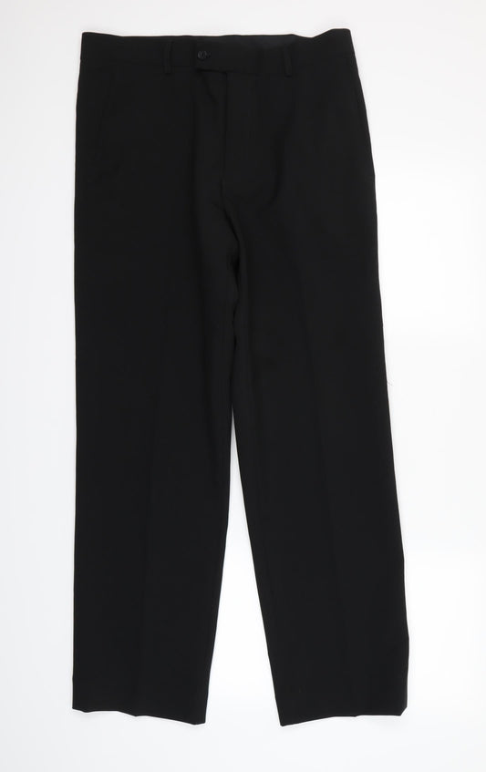 Womens UK Size 12 Debenhams Regular Fit Dress Pants Black Trousers
