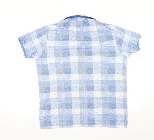 Array Mens Blue Check Polo Size 2XL