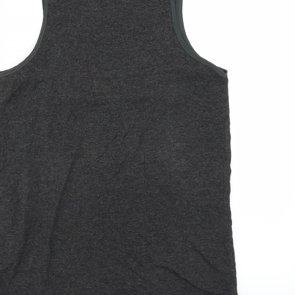 Brand and care label for Gray & Willow women’s grey basic tank, size UK 8