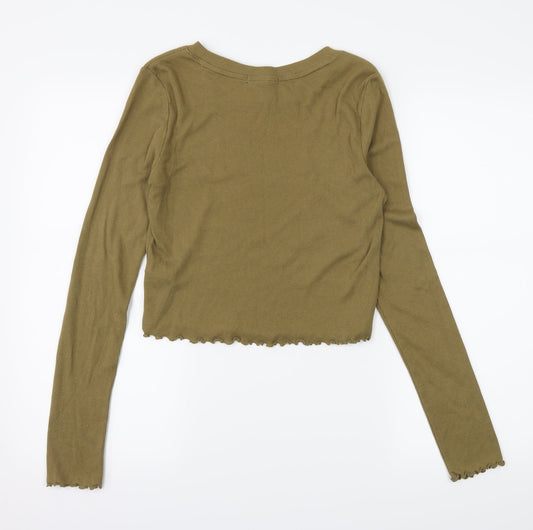 Back view of Forever 21 women’s green jersey basic t-shirt, size L