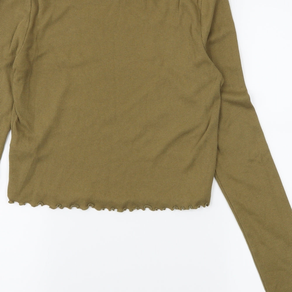 FOREVER 21 Womens Green Jersey Basic T-Shirt Size L