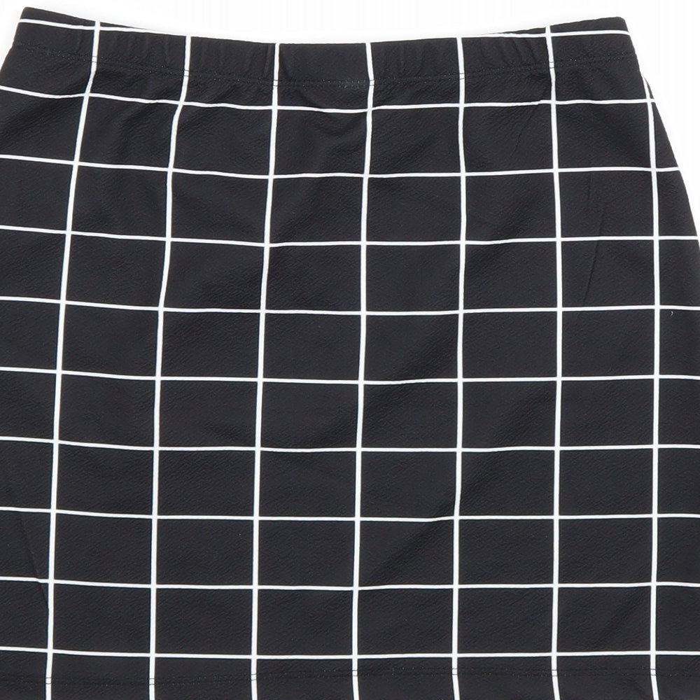 SheIn Womens Black Check Straight & Pencil Skirt Size S