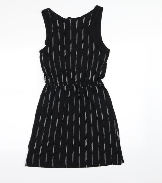 H&M Womens Black Striped Woven A-Line Size S