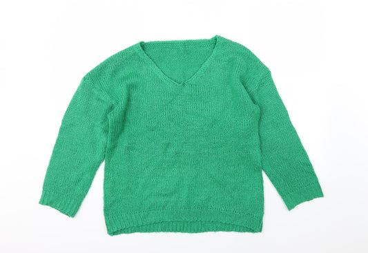 Preworn Womens Green Knit Pullover Jumper Size S