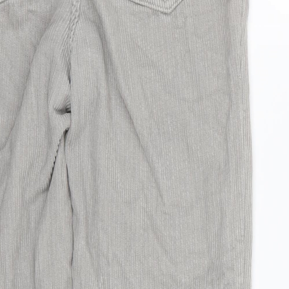 Brand and care label for Topshop women’s grey corduroy skinny jeans, size UK 26, in, 30-inch leg