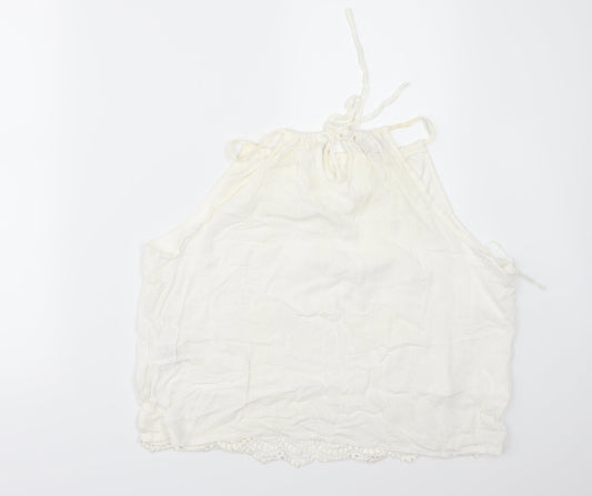 Parisian Collection Womens White Camisole Blouse Size L