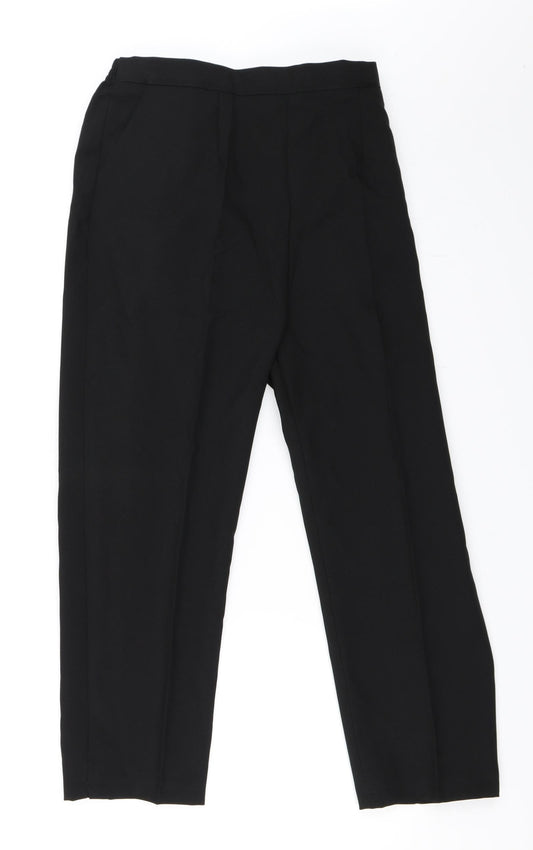 Womens UK Size 16 Preworn Regular Fit Black Trousers