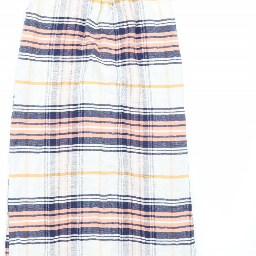 Miss Selfridge Womens White Check Basic Button-Up Size 4