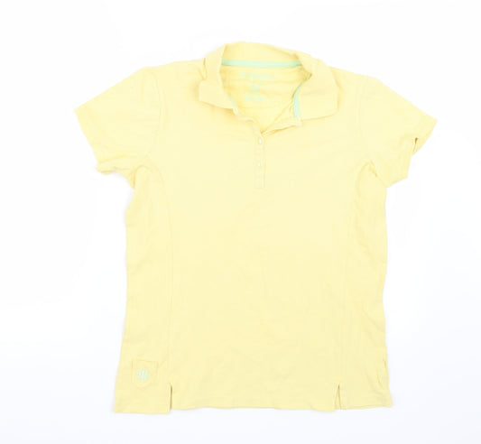Backswing Womens Yellow Basic Polo Size L