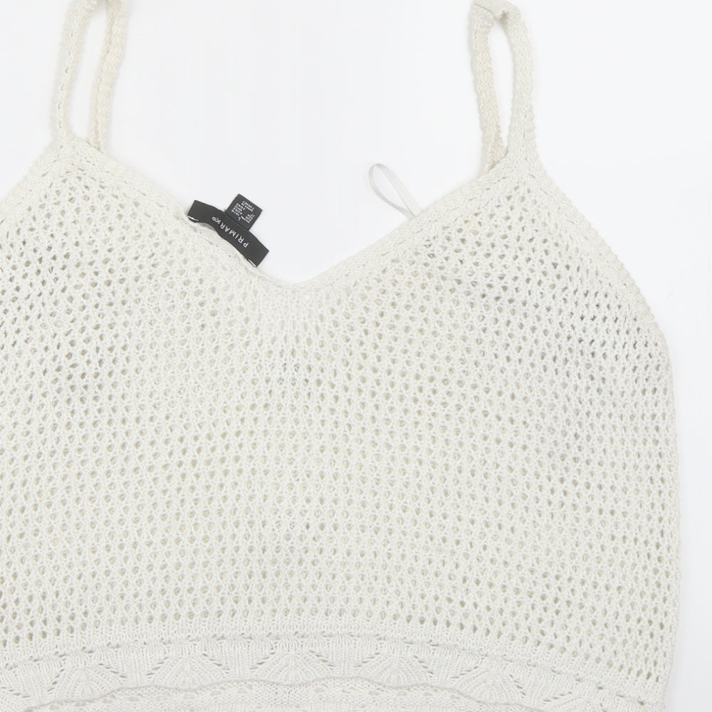 Primark Womens White Basic Tank Size L