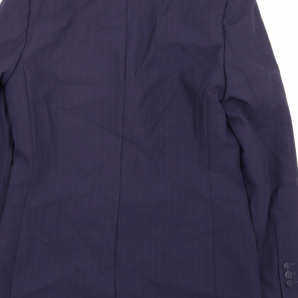 Brand and care label for Marks & Spencer women’s blue jacket blazer, size UK 10