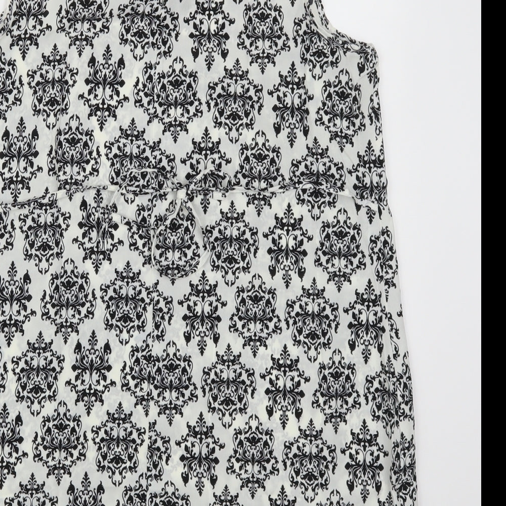 Peacocks Womens White Batik Sheath Size M