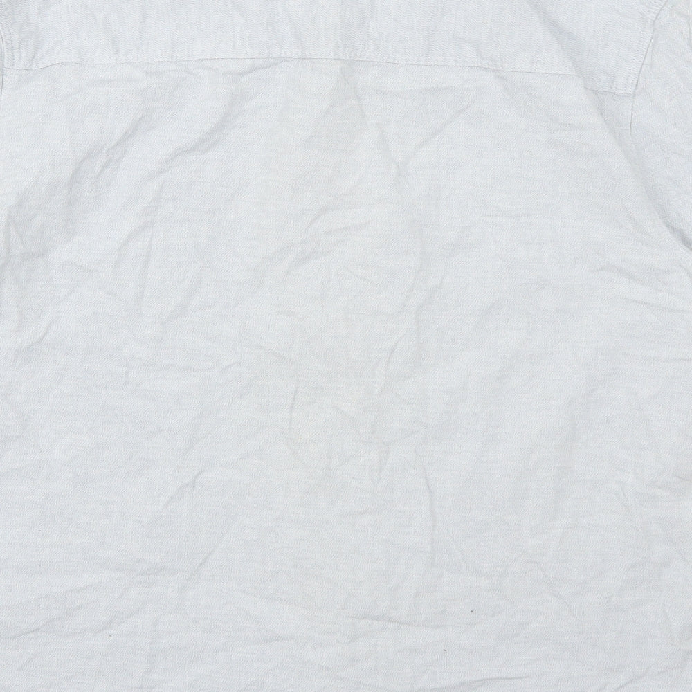 Mens UK Size M H&M Grey Button-Up Short Sleeve Casual Shirt