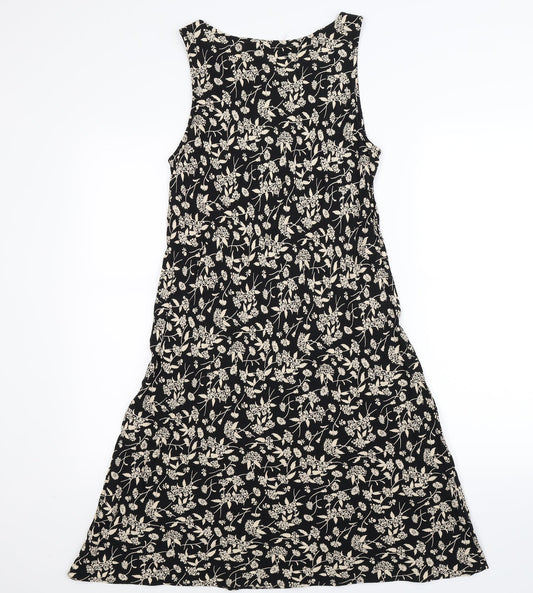 Preworn Womens Black Floral Bodycon Size 14