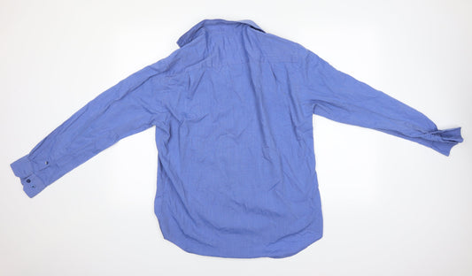 F&F Mens Blue Button-Up Size 15.5