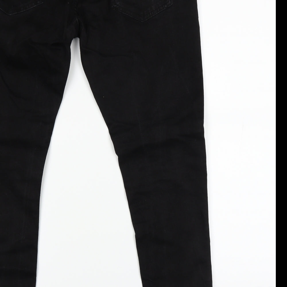 Womens UK Size 38 Easy Denim Regular Fit Straight Black Jeans