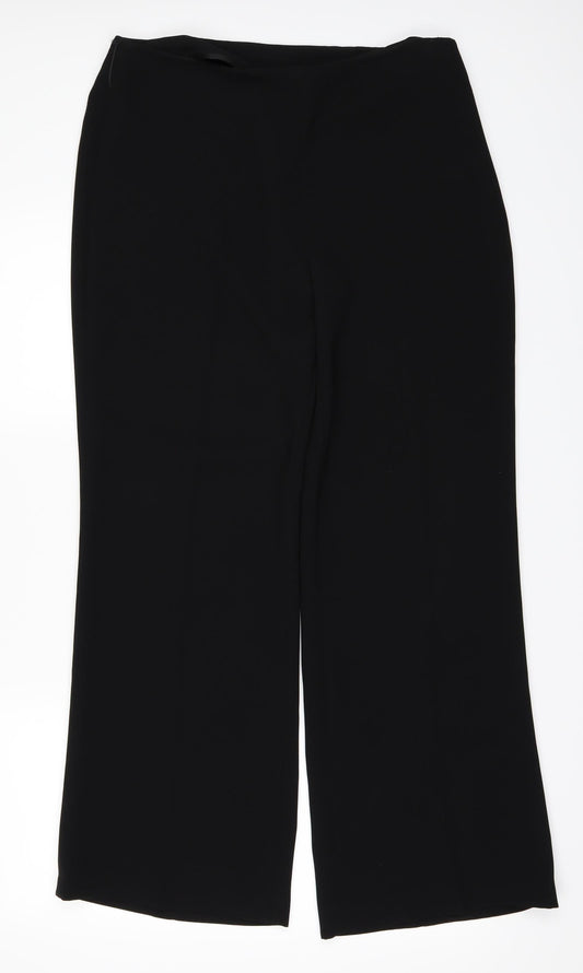 Womens UK Size 12 Preworn Regular Fit Black Trousers