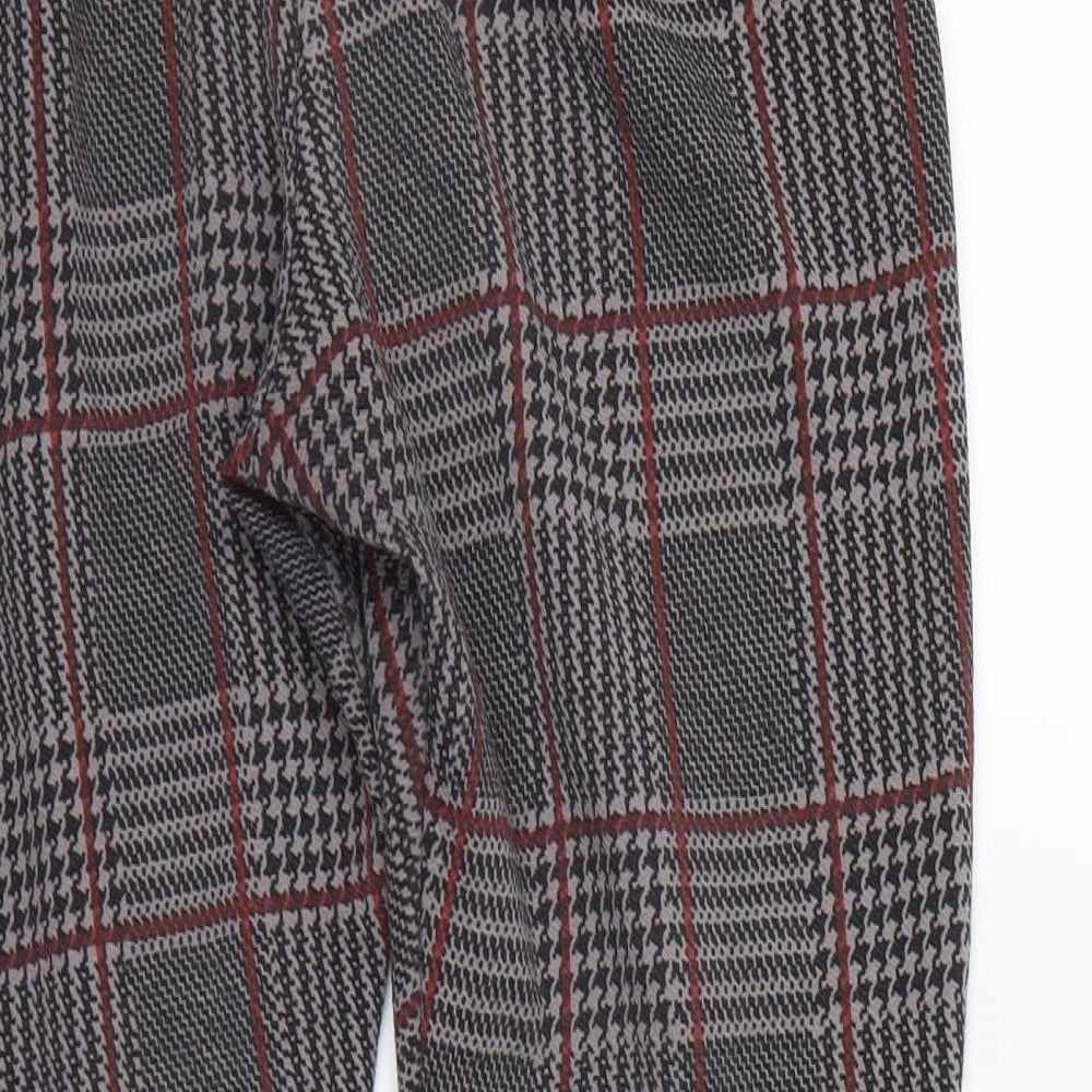 Boohoo Womens Multicoloured Check Dress Pants Trousers Size 10 L23 in