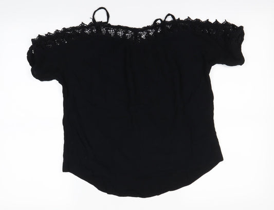 George Womens Black Basic T-Shirt Size 10