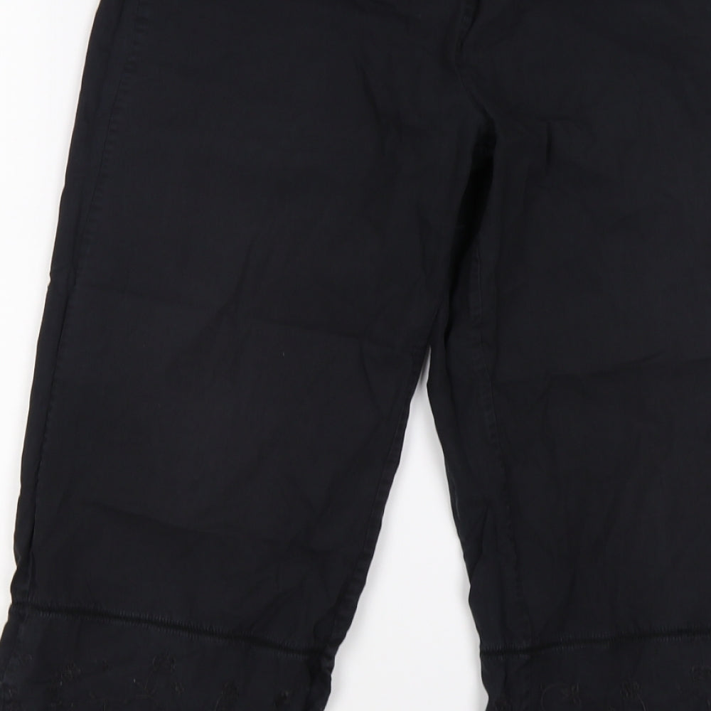 Womens UK Size M United Colors of Benetton Regular Fit Cropped Blue Trousers