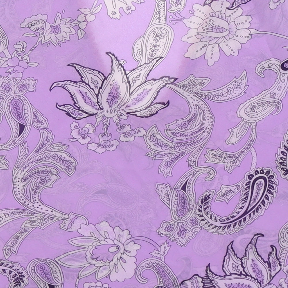 CCDK Womens Purple Paisley Chiffon Cropped Tank Size 16