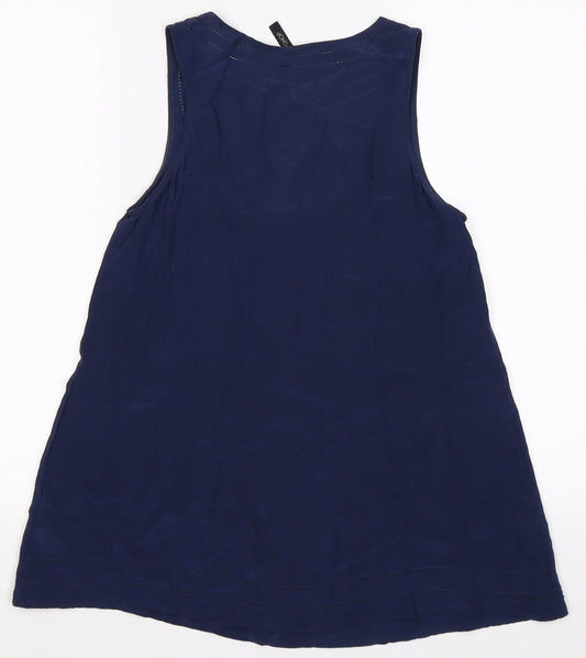 Womens UK Size 10 Topshop Blue Basic Tank