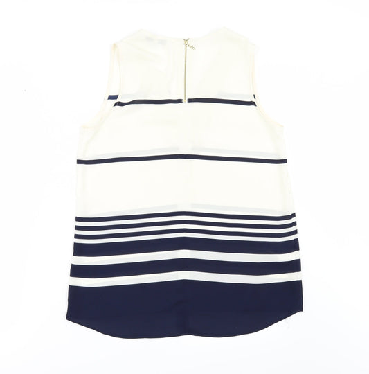 NEXT Womens Ivory Striped Tunic Blouse Size 8