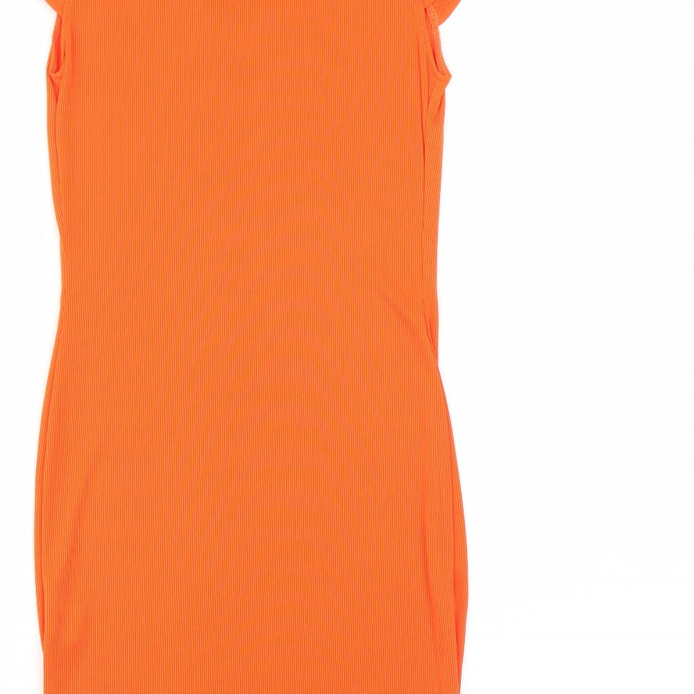 PRETTYLITTLETHING Womens Orange Bodycon Size 10