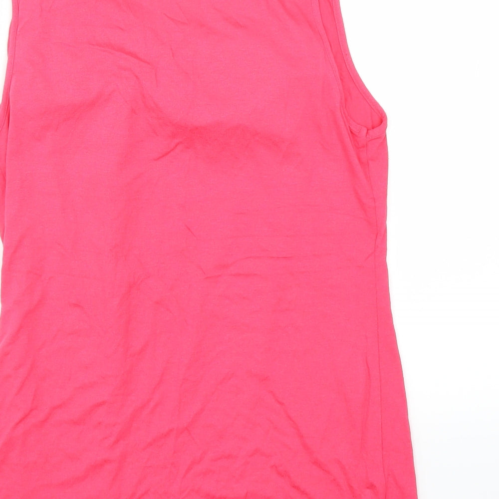 Primark Womens Pink Basic Tank Size 10 - bow detail