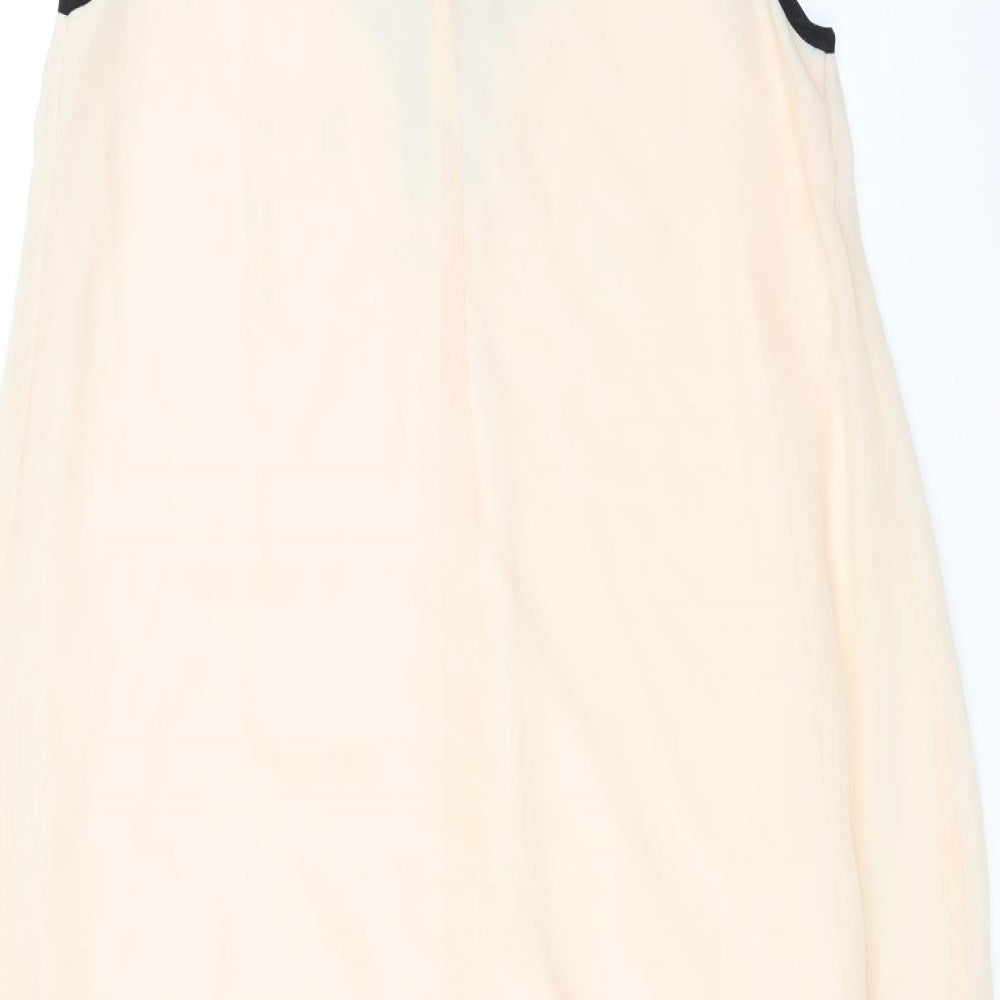 Brand and care label for Julien Macdonald women’s pink trapeze & swing, size UK 10, - dipped hem