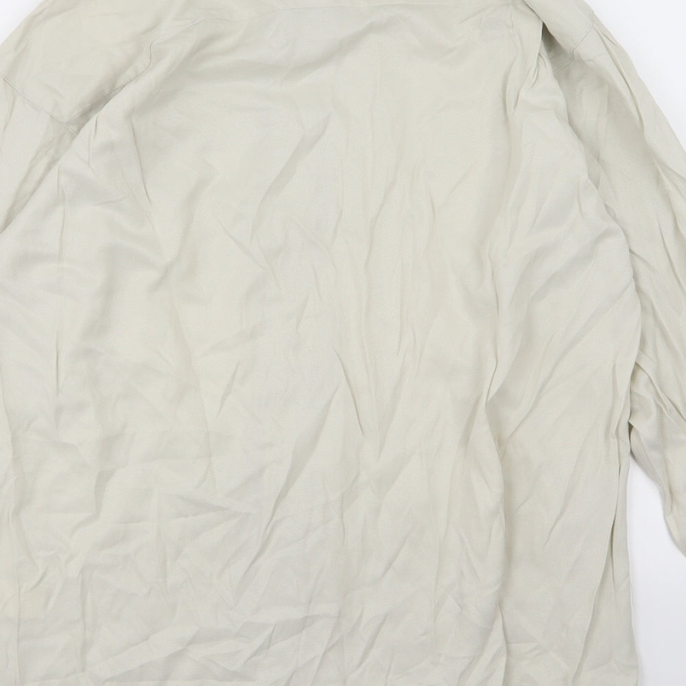 RI Clothing Company Mens Beige Herringbone Chiffon Button-Up Size M