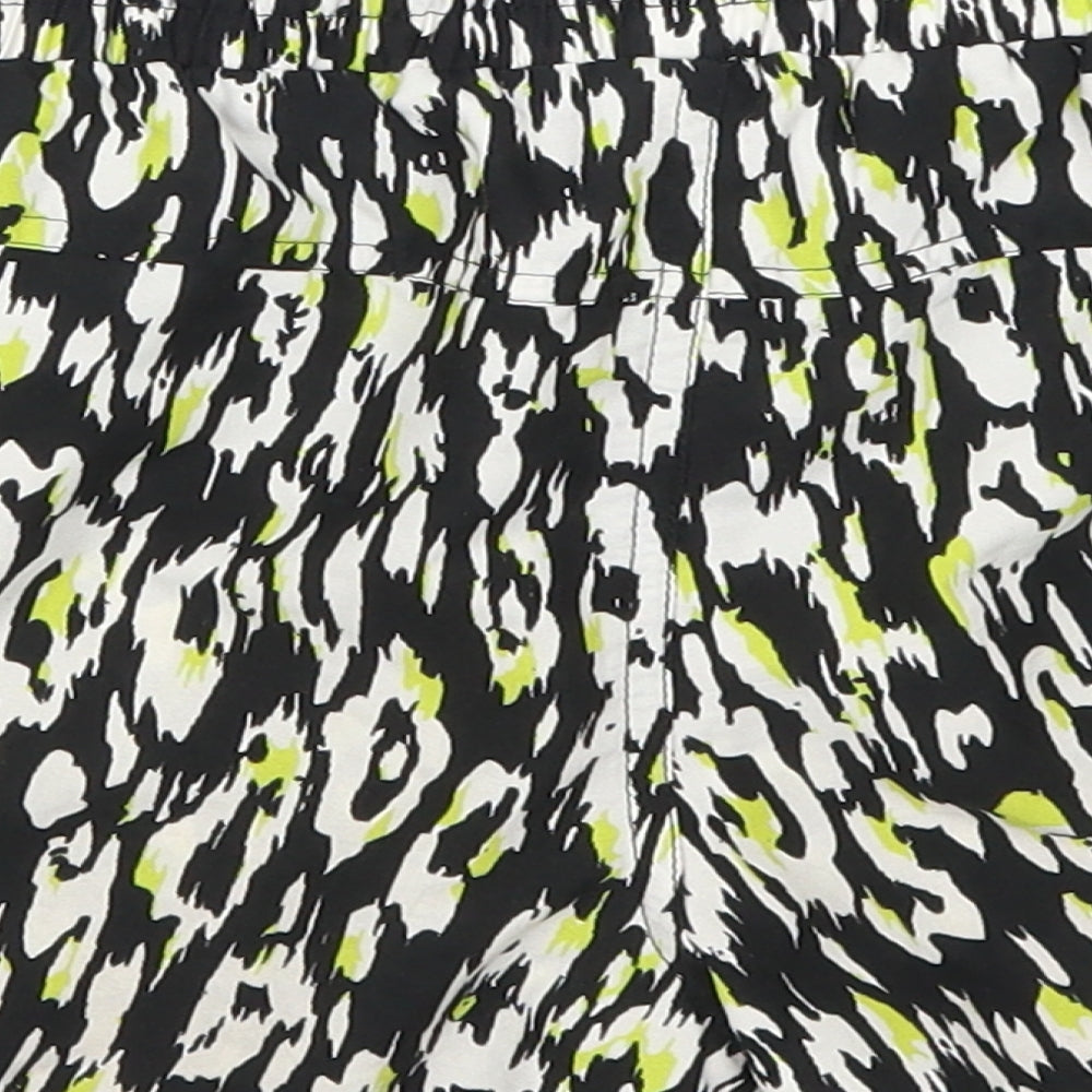 Denim Co Womens Green Animal Print  Mom Shorts Size 6