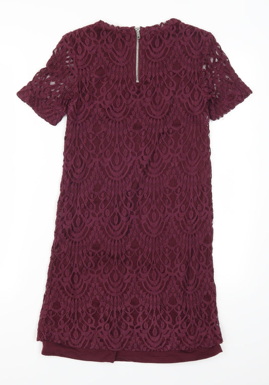 H&M Womens Orange Lace Pencil Dress Size 8