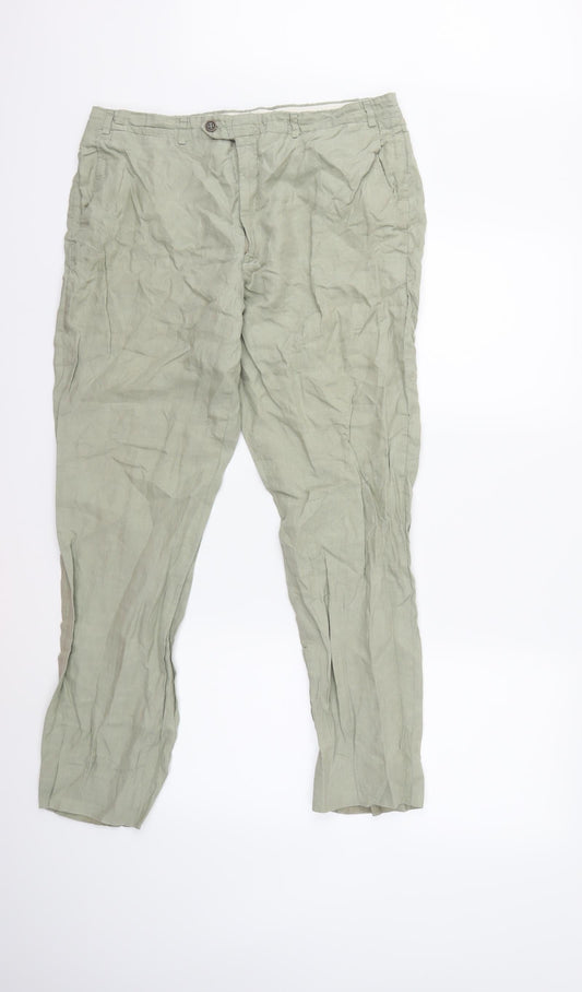 Womens UK Size 34 in Preworn Regular Fit Green Trousers