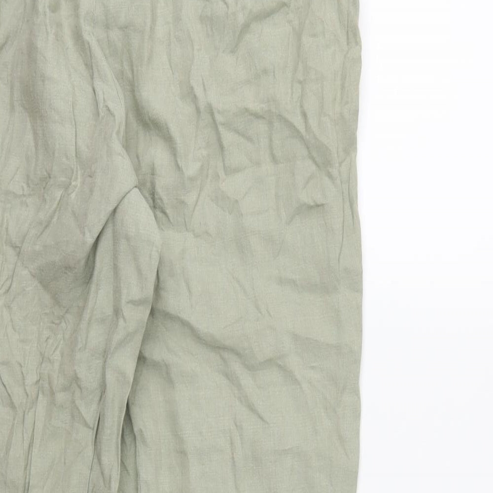 Womens UK Size 34 in Preworn Regular Fit Green Trousers
