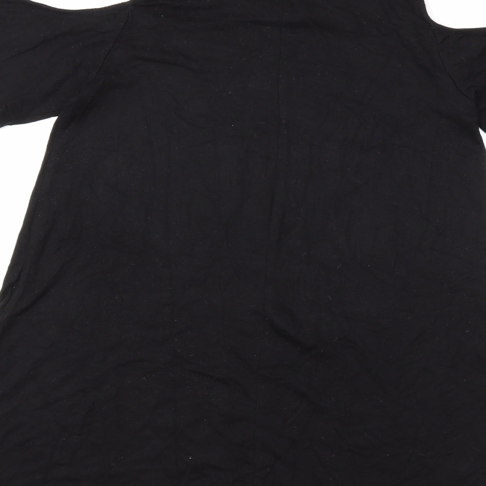 Womens UK Size S Pull&Bear Black Basic T-Shirt