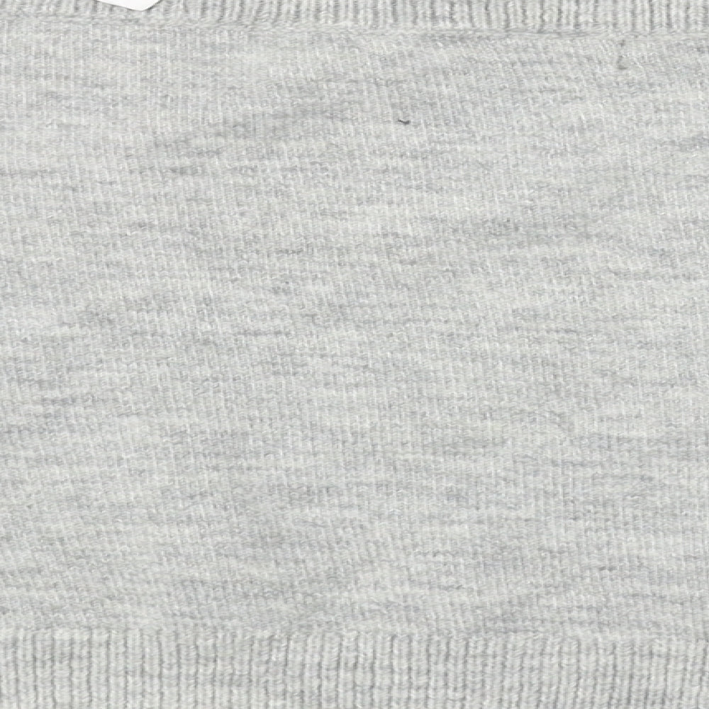 Brand and care label for Topshop women’s grey jumper, size UK 10