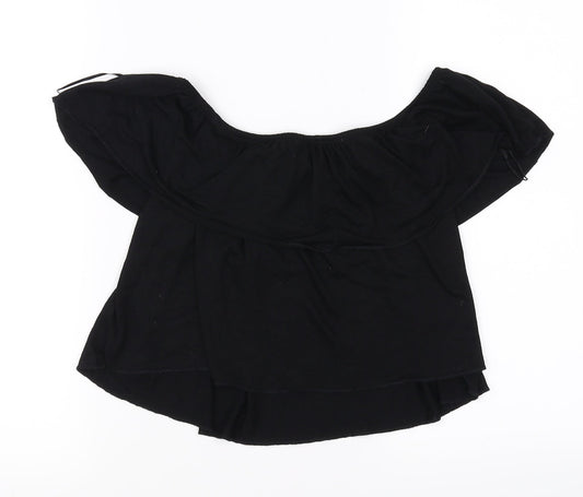 Womens UK Size 6 Topshop Black Basic Blouse