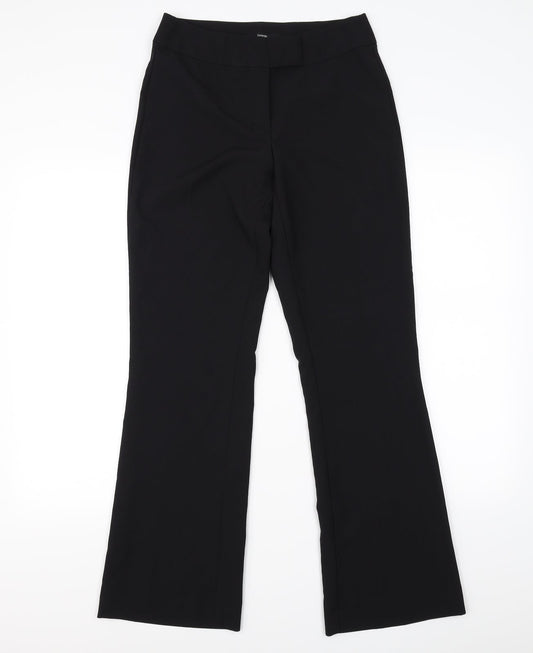 Womens UK Size 8 George Regular Fit Black Trousers