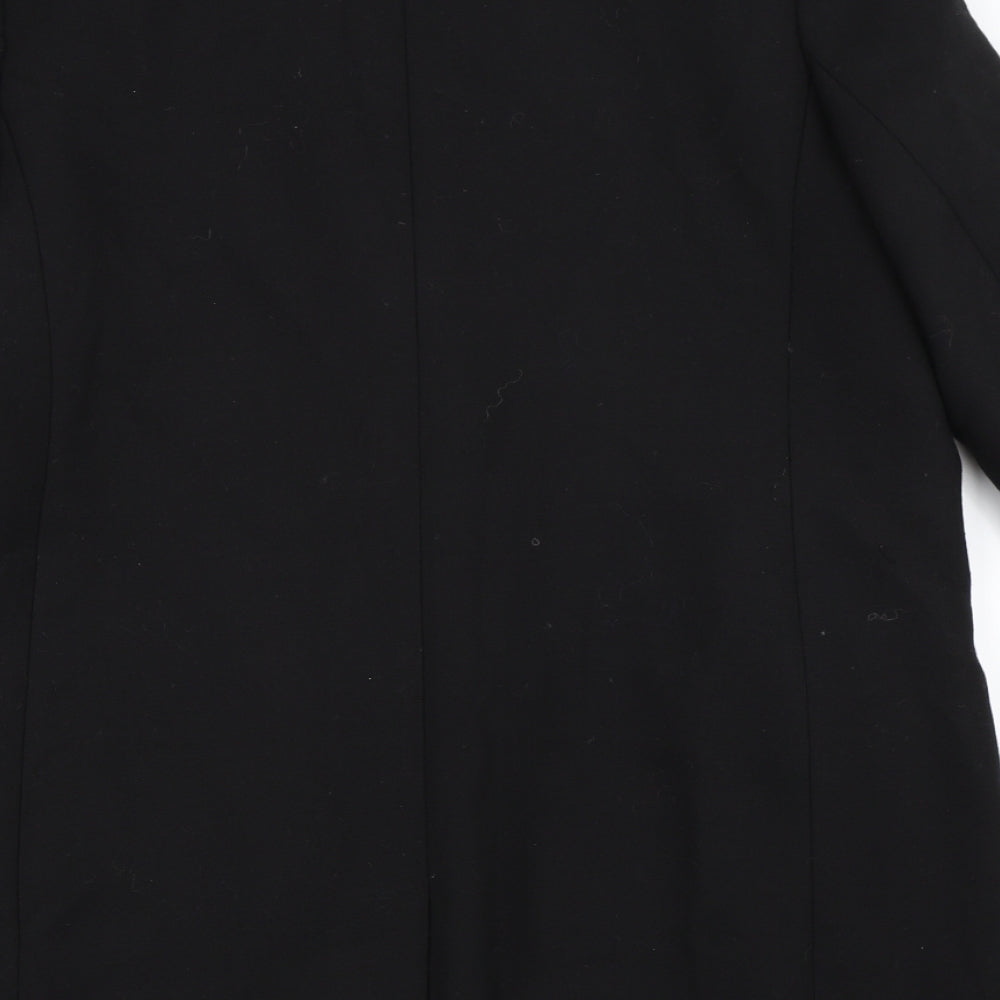 Womens UK Size L Preworn Black Overcoat
