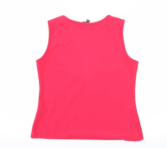 Atmosphere Womens Pink Striped Jersey Basic Tank Size 14